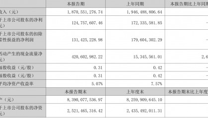 侨银股份：2025年上半年净利润1.25亿元