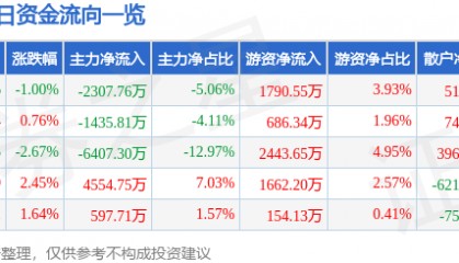 股票行情快报：彩讯股份（300634）7月30日主力资金净卖出2307.76万元