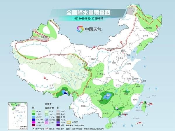 南方多雨模式持续华南局地有大暴雨 北方冷空气频扰气温多起伏