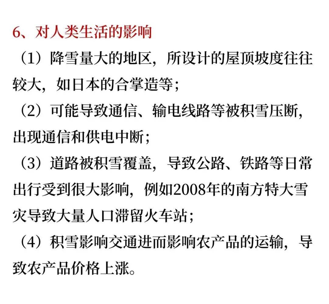 高考地理热点专题：积雪的六种效应，考前必看