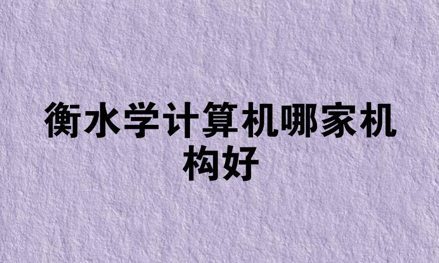 衡水学计算机哪家机构好